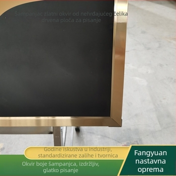 Dvostrana drvena ploča s okvirom od nehrđajućeg čelika i vanjskim stalakom, dimenzije 1,2 × 2,4 m