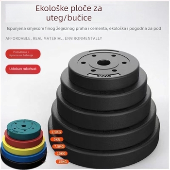 Šareni ekološki gumeni diskovi za šipku s malom otvorom, univerzalni 5 kg, 7,5 kg i 15 kg za fitness