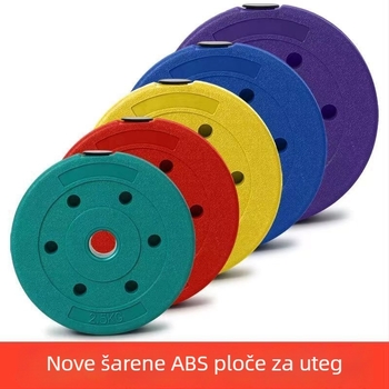 Šareni ekološki gumeni diskovi za šipku s malom otvorom, univerzalni 5 kg, 7,5 kg i 15 kg za fitness