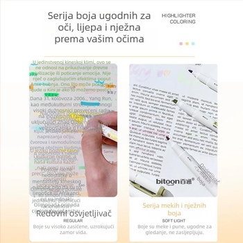 Dvostrani marker s mekim vrhom za bilježnice i studentske bilješke