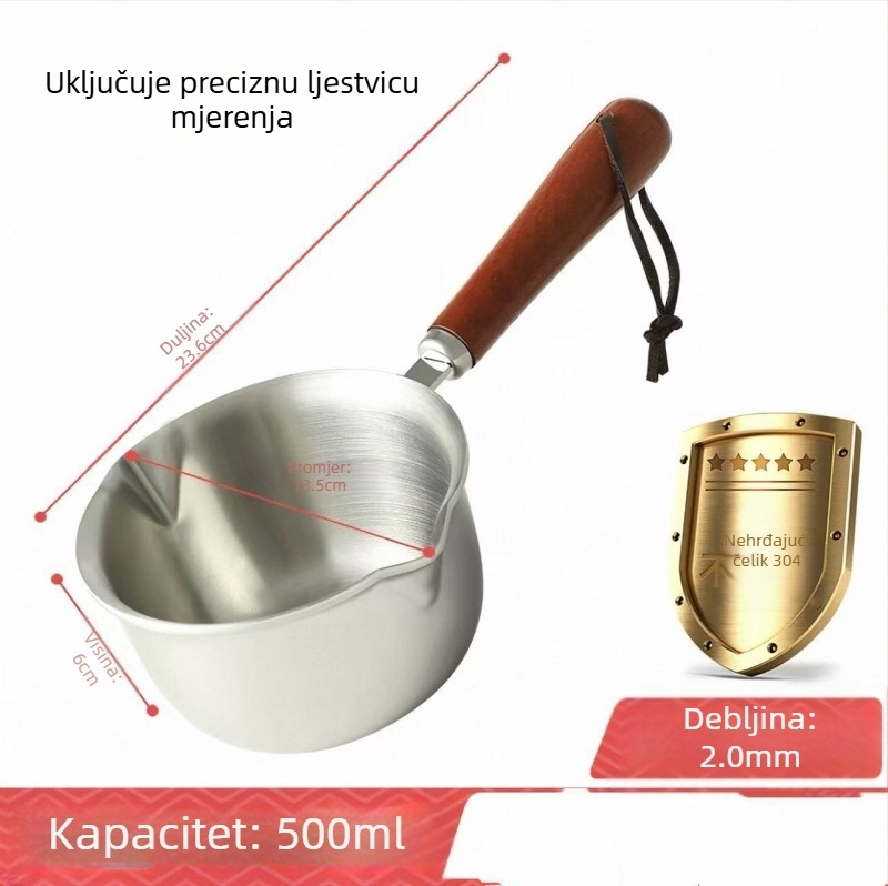 Mini lonac od nehrđajućeg čelika za zagrijavanje ulja i mlijeka
