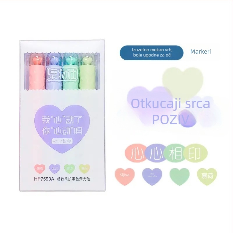 Fluorescentni markeri s iznimno mekanim vrhom za crtanje i vođenje dnevnika, set bojnih marker