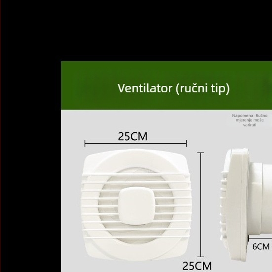 Kupaonski ventilator, snažan i tih, visoke brzine odvod para iz kuhinje, sa staklenim zidom