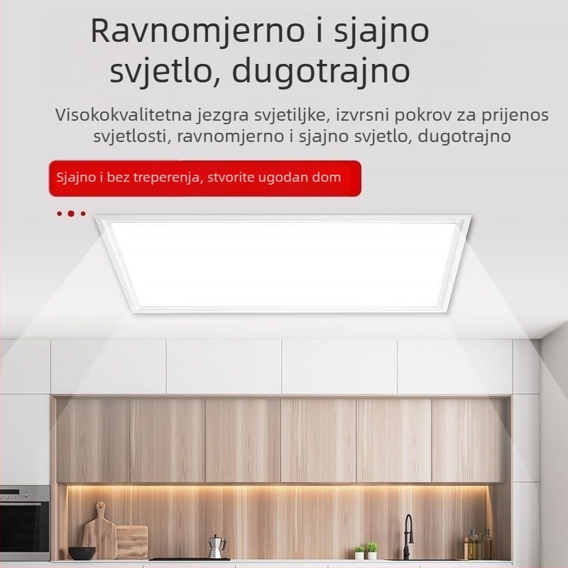 Integrirano stropno LED svjetlo za kuhinju i kupaonu, plosnati panel 600×300 mm