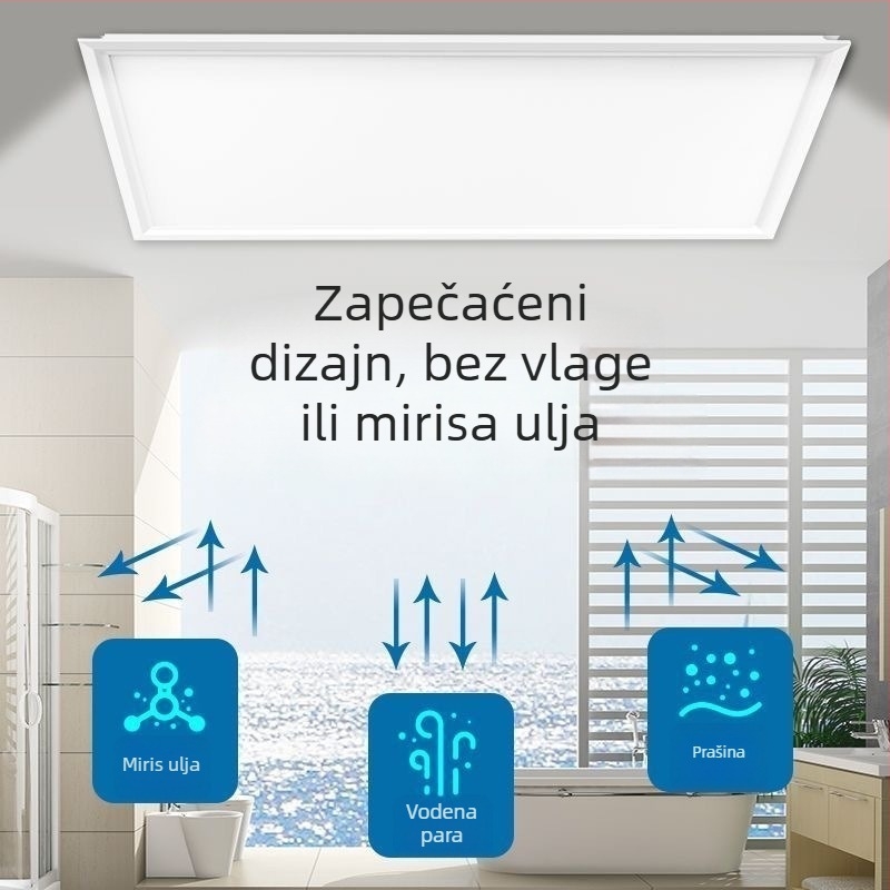 Integrirano stropno LED svjetlo za kuhinju i kupaonu, plosnati panel 600×300 mm