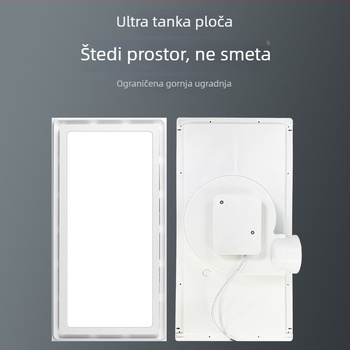 Integrirani stropni LED ventilator za kupaonicu s rasvjetom i ventilacijom, 2-u-1, dimenzije 300×300 mm