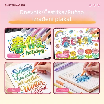 Deli SK418 Highlighter s glitterom za učenike – šareni marker za bilješke