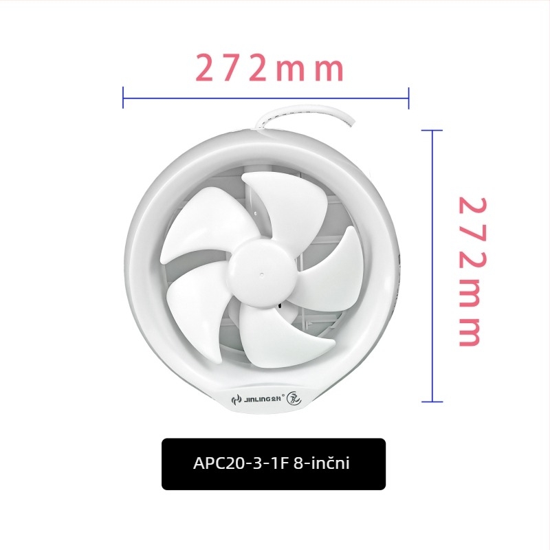 Golden Antelope Ventilator za kupaonicu, montiran na prozor sa staklom – kružni 8-inčni APC15-2-1F