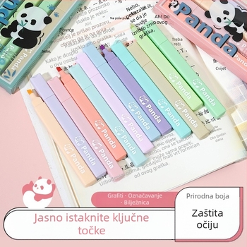 Nova Panda marker za podcrtavanje s prirodnim tonovima, četverokutno kućište, slatko Instagram-stil, pero za planer s nagnutim vrhom