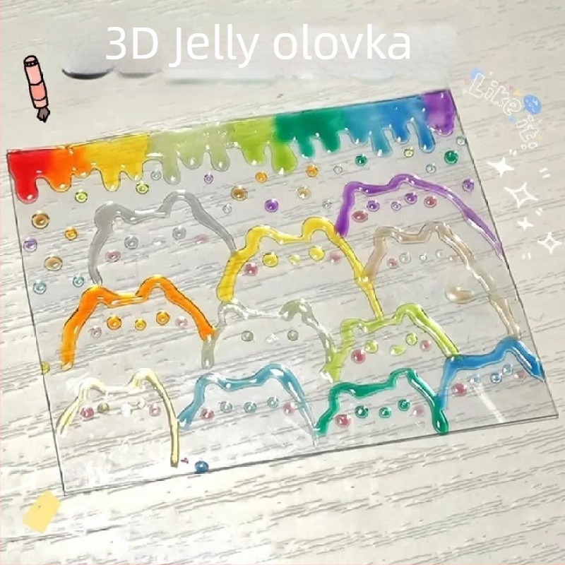 Jelly 3D pisaća olovka za crtanje, šareni dnevnički flomaster i marker za označavanje, za učenike osnovne škole, s privlačnim dizajnom