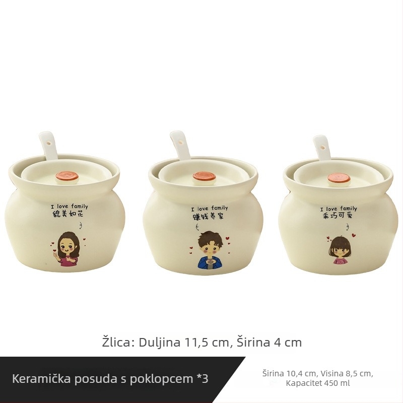 Keramički lonac za dinstanje s poklopcem za jednu porciju, emajliran, za jaja i juhu