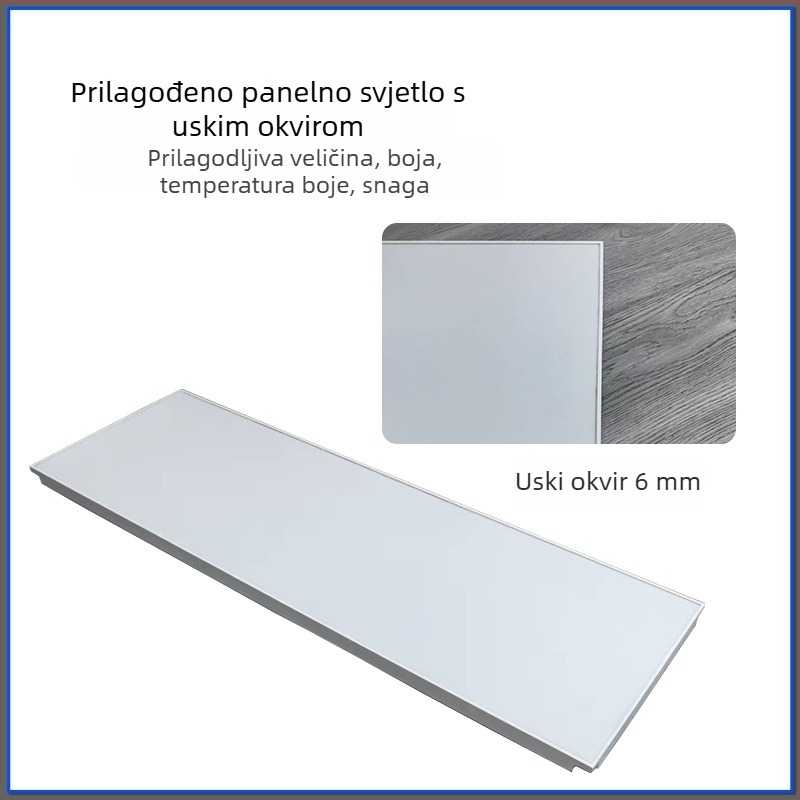 Prilagođena bezokvirna pločasta svjetiljka za integrirani strop – LED ravna pločasta svjetiljka, aluminij, kuhinja i kupaonica