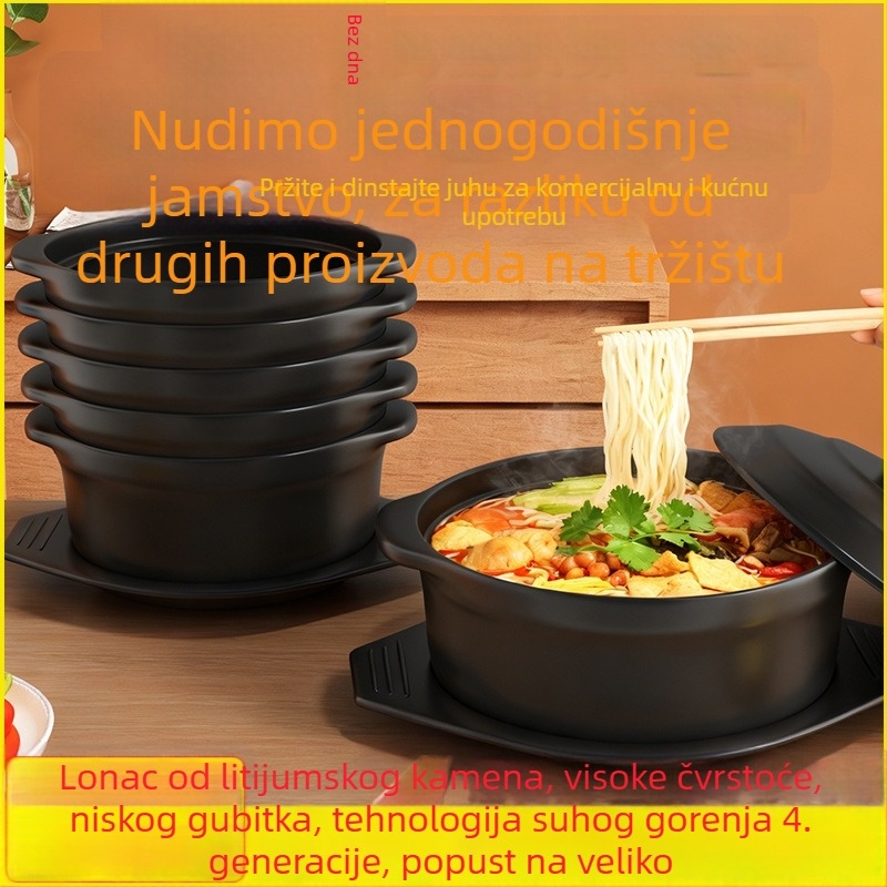 Royal Cooking Keramički lonac za rižine rezance, mali komercijalni razred, otporan na visoke temperature, idealan za ljutu vruću juhu, gulaš od krumpira, pileći dinst, glineni lonac za kašu, kućna uporaba