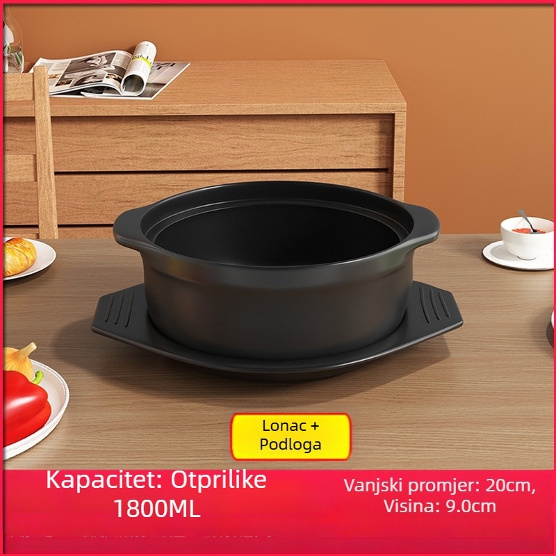 Royal Cooking Keramički lonac za rižine rezance, mali komercijalni razred, otporan na visoke temperature, idealan za ljutu vruću juhu, gulaš od krumpira, pileći dinst, glineni lonac za kašu, kućna uporaba