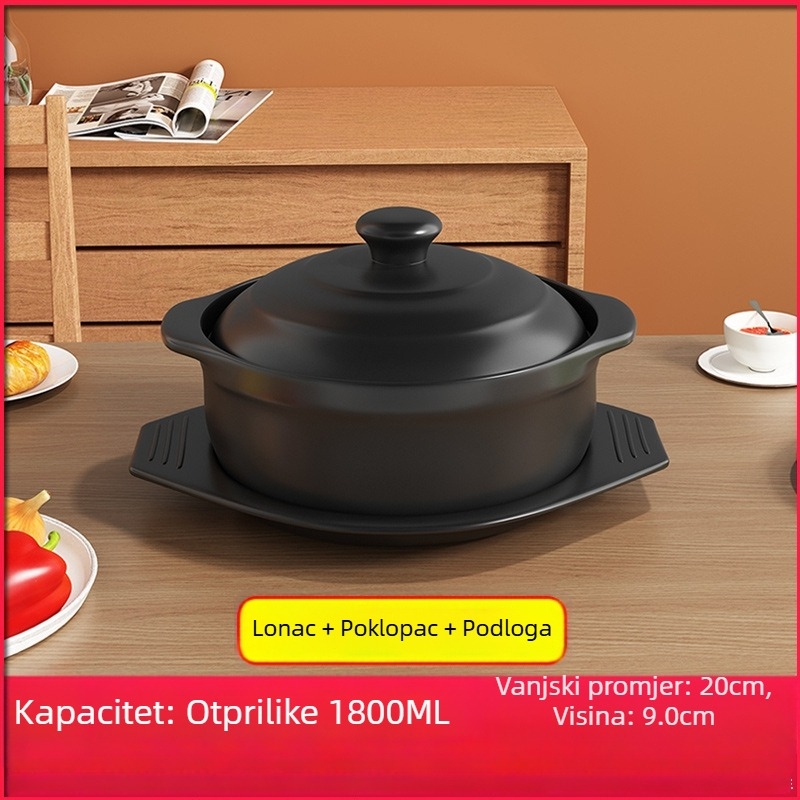 Royal Cooking Keramički lonac za rižine rezance, mali komercijalni razred, otporan na visoke temperature, idealan za ljutu vruću juhu, gulaš od krumpira, pileći dinst, glineni lonac za kašu, kućna uporaba