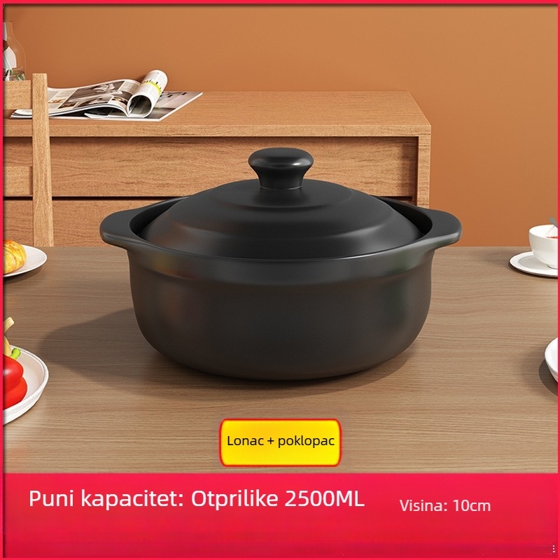 Royal Cooking Keramički lonac za rižine rezance, mali komercijalni razred, otporan na visoke temperature, idealan za ljutu vruću juhu, gulaš od krumpira, pileći dinst, glineni lonac za kašu, kućna uporaba