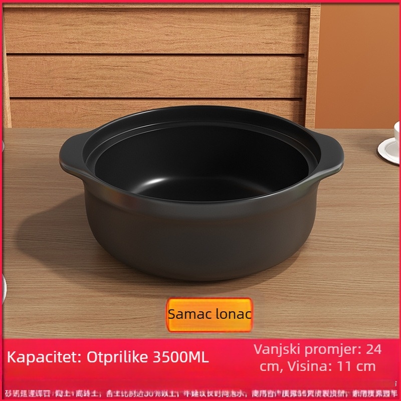 Royal Cooking Keramički lonac za rižine rezance, mali komercijalni razred, otporan na visoke temperature, idealan za ljutu vruću juhu, gulaš od krumpira, pileći dinst, glineni lonac za kašu, kućna uporaba