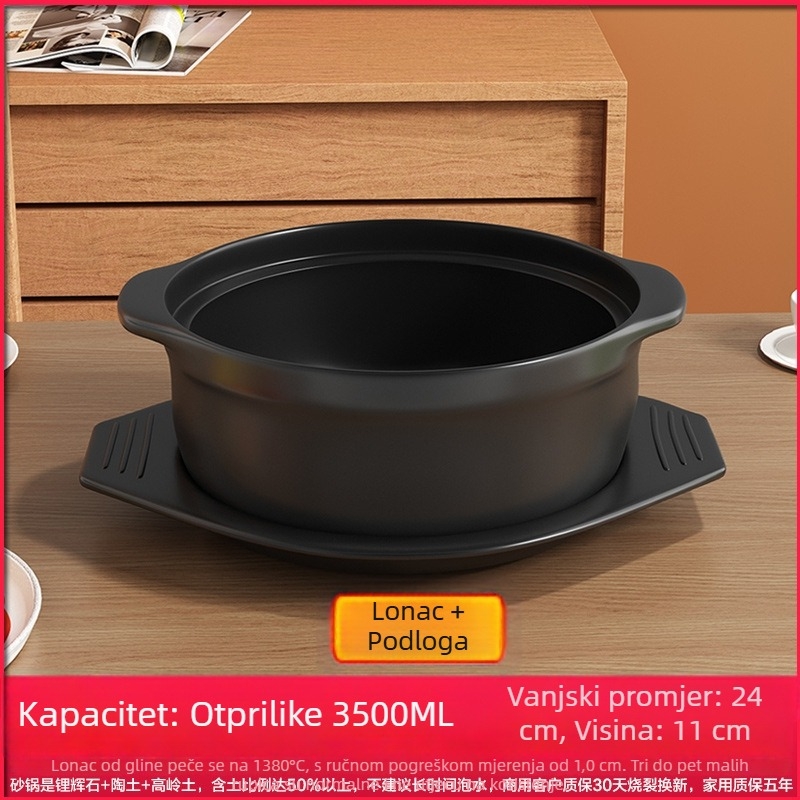 Royal Cooking Keramički lonac za rižine rezance, mali komercijalni razred, otporan na visoke temperature, idealan za ljutu vruću juhu, gulaš od krumpira, pileći dinst, glineni lonac za kašu, kućna uporaba