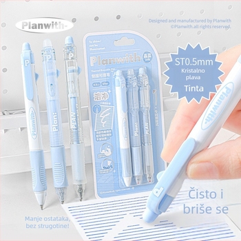 Original Friends Plan Izbrisiva serija gel olovka, set od 3 kom, 0,5 mm, kristalno plava tinta