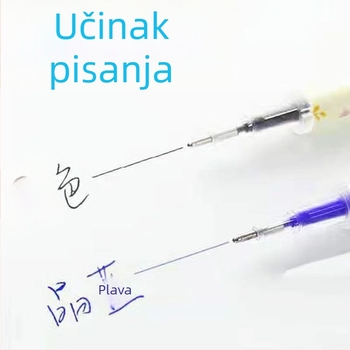 Odimei refill za pero s neutralnim izbrisivim vodnim tintom, 0.38/0.5 mm, crna/kristalno plava