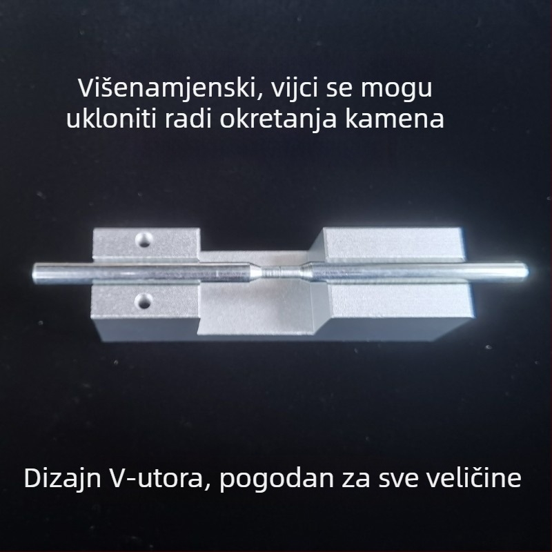Alat za poravnavanje i spajanje dragog kamena za obradu nakita, s gornjom pločom za niveliranje i vodoravnim nosačem