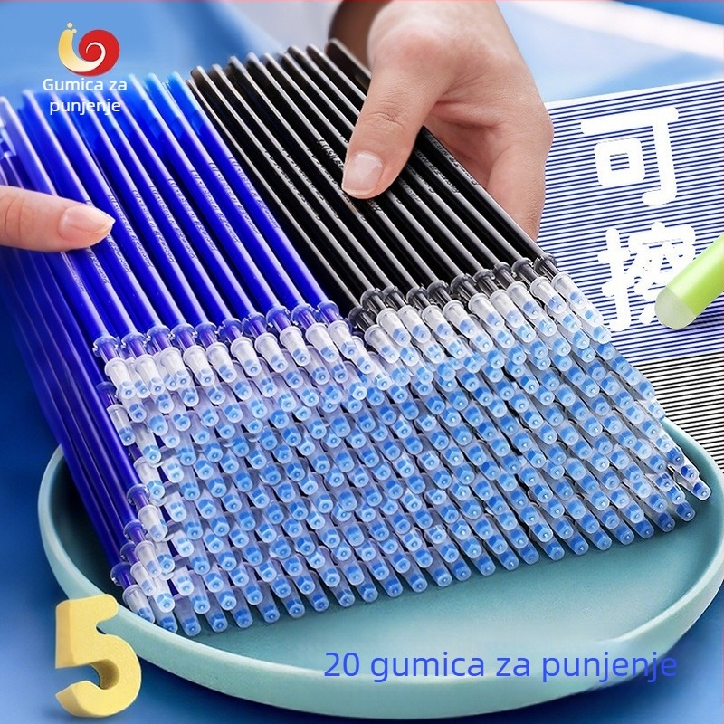 Refil za gel olovku s izbrisivom – 0,5 mm, plavo-crna termalna tinta, za učenike od 3. do 5. razreda