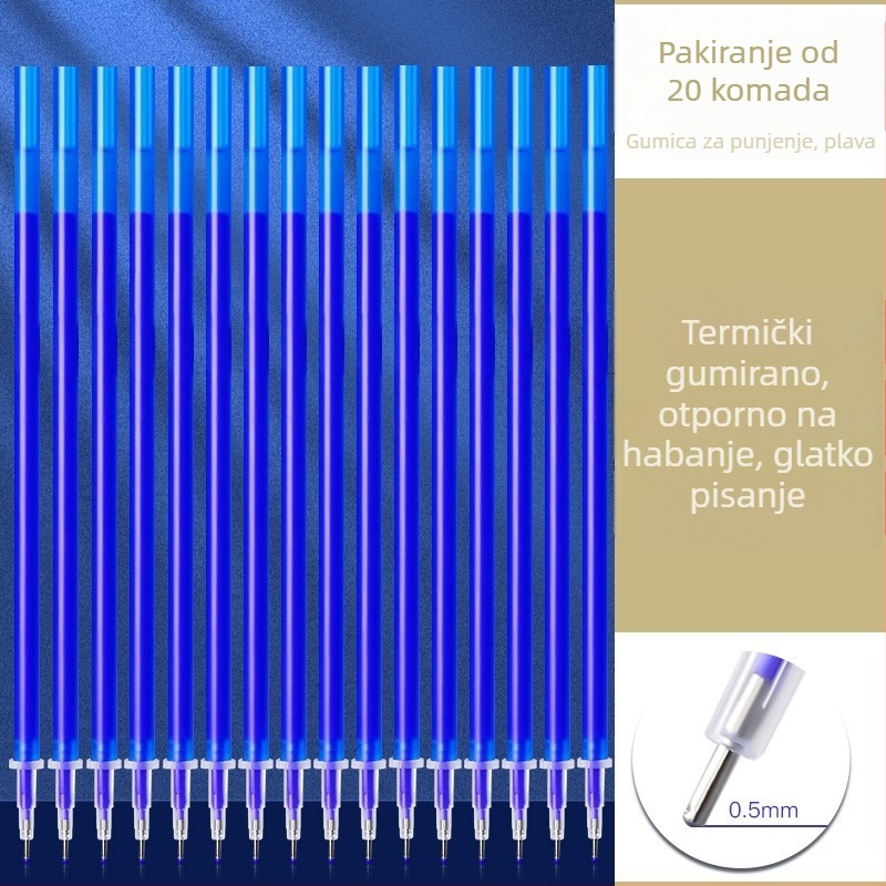 Refil za gel olovku s izbrisivom – 0,5 mm, plavo-crna termalna tinta, za učenike od 3. do 5. razreda