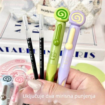 Mule Yunrou izbrisiva plava gel olovka, vrh 0,5 mm, na bazi vode, s mirisom gumice