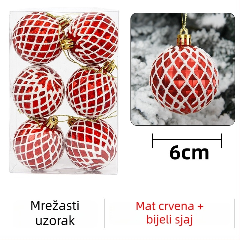 Elektroplatinirana božićna kugla, oslikana – ukras za božićno drvce, privjesak za vjenčanja i izloge