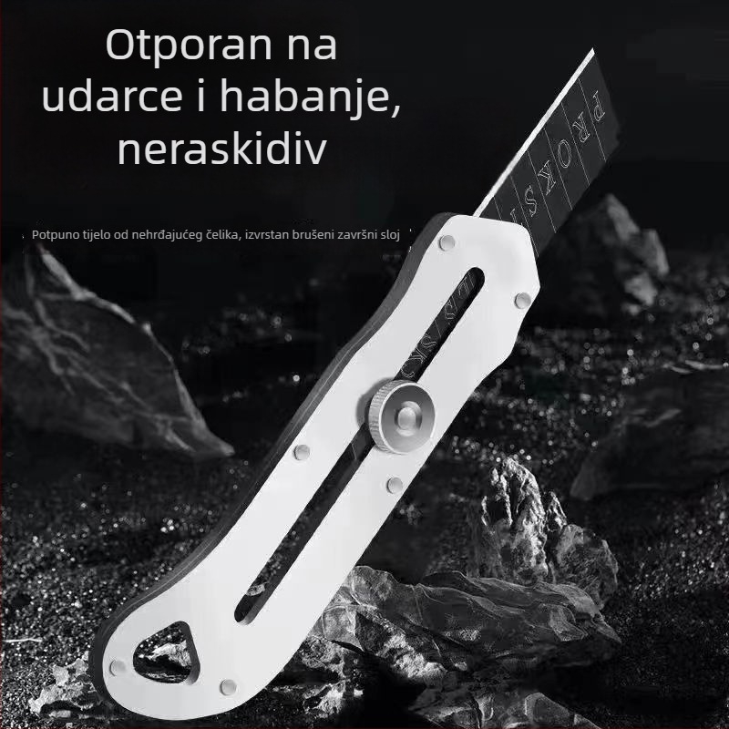 Industrijski nož od punog metala, teški, za rezanje papira i tapeta – višenamjenski