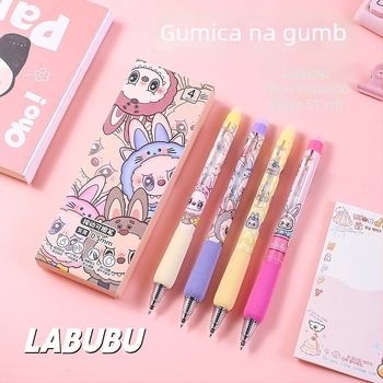 Izbrisivo gel pero s gumbom, brzo sušeće, za vježbanje pisanja, kristalno plava