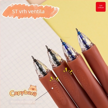 Capibara gel olovka s mogućnošću brisanja, mekano kućište, klik mehanizam za brisanje, elegantan dizajn, plava tinta koja se brzo suši