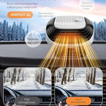 Yiju automobilni grijač ventilator za automobile i kamione, 12V-24V, brzo grijanje unutarnjeg prostora i odmagljivanje stakala