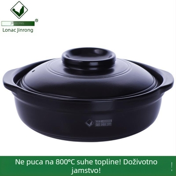 Keramička juha posuda Huaxia King Kong za otvoreni plamen i indukcijsku ploču, ravno dno, otporna na visoke temperature, neprijanjajuća, 2.1–4 L