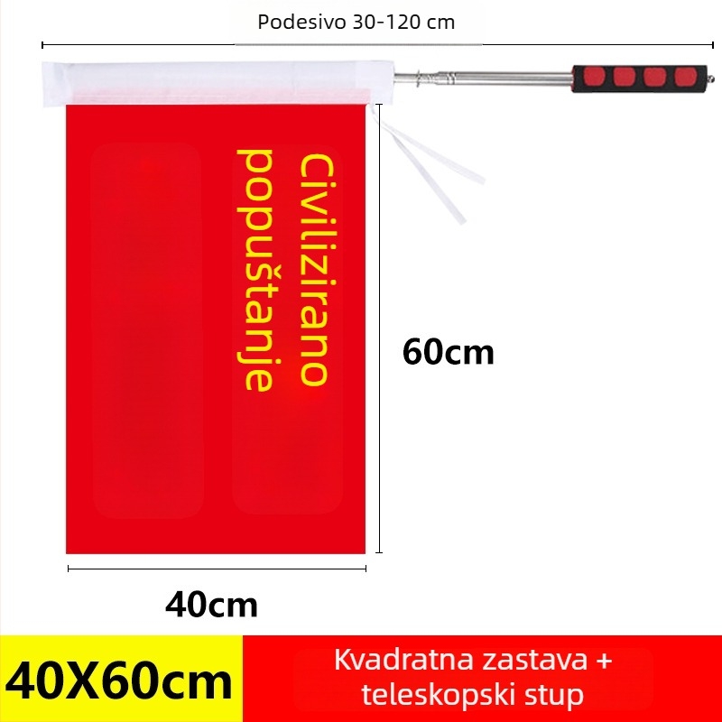 Volonterska zastava za usmjeravanje prometa – ručno držana
