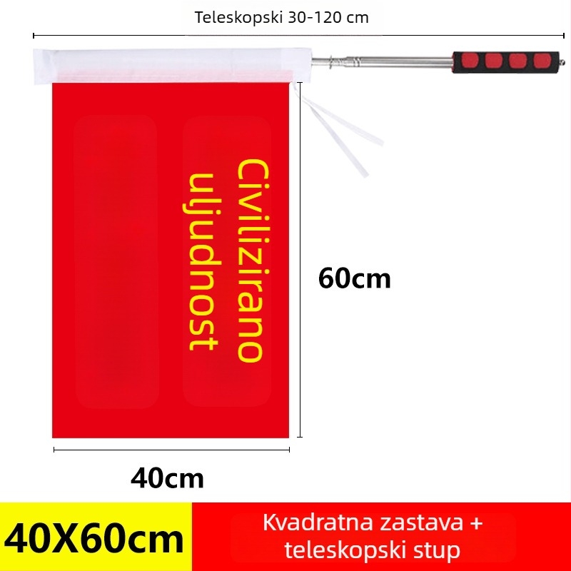 Volonterska zastava za usmjeravanje prometa – ručno držana