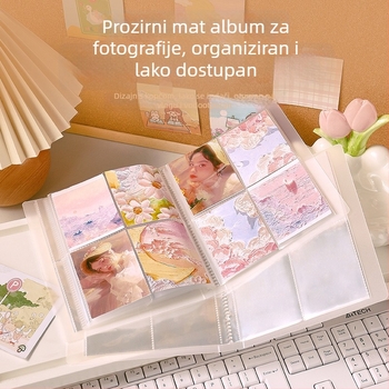 Fotoalbum za kartice promjera 3 inča, stranica s 4 kartice, mrežni raspored fotografija, kompaktno skladištenje kartica, Instagram stil