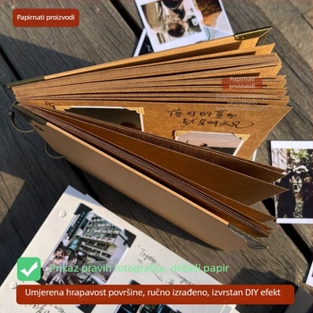 Fotoalbum od kraft papira, DIY ljepive stranice, skic-knjiga, za parove, razredne kolege i uspomene na maturu
