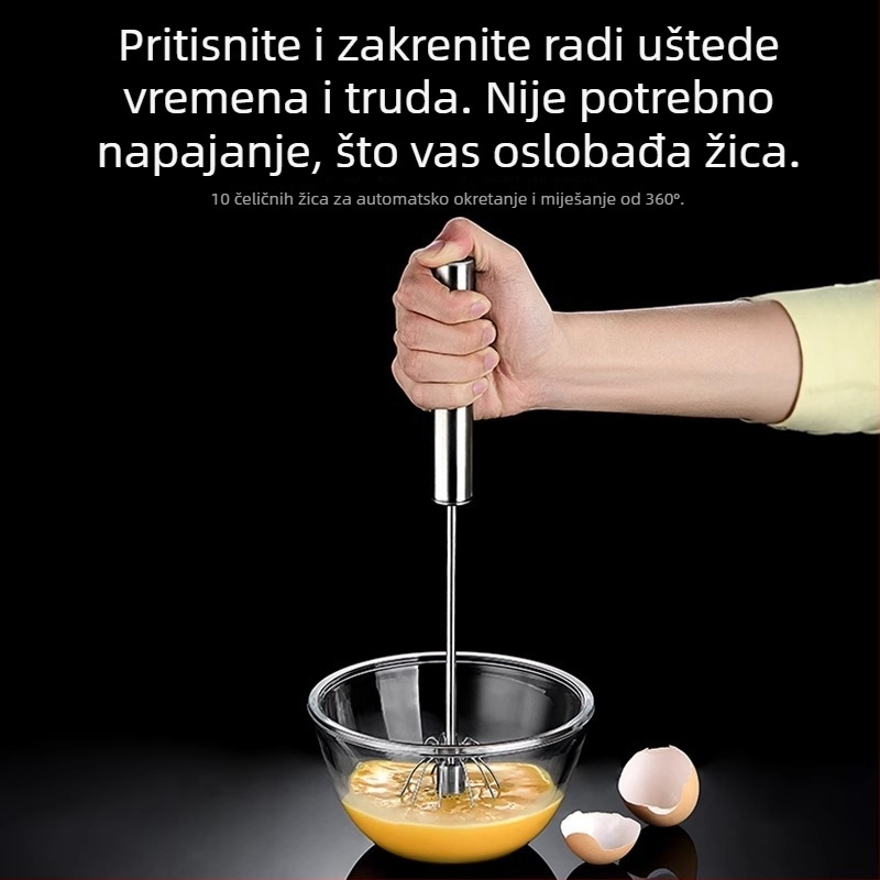 Youqin 316 nehrđajući čelik poluautomatski tučak za jaja, ručni miješalac za jaja, vrhnje i tijesto