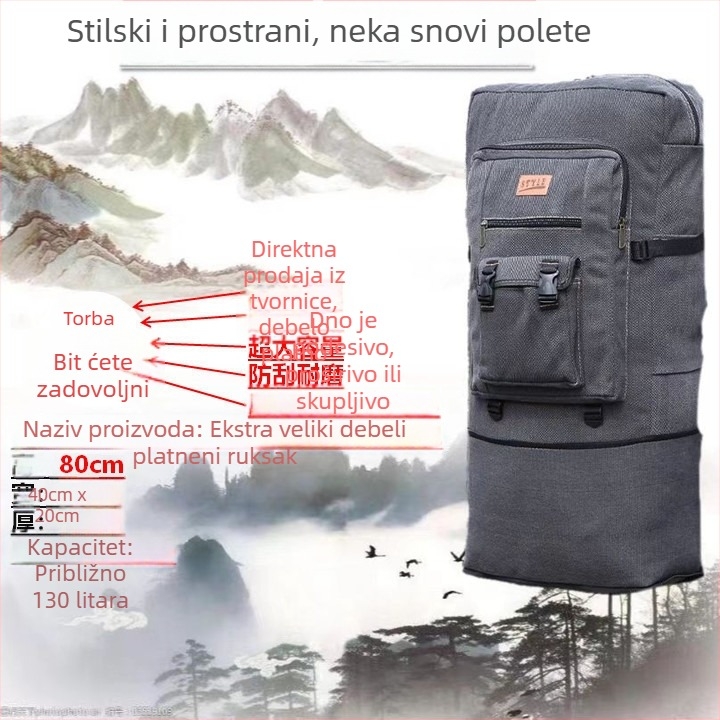 Platnena putna torba za putovanje, velika kapaciteta, pretinac za telefon, vodootporna