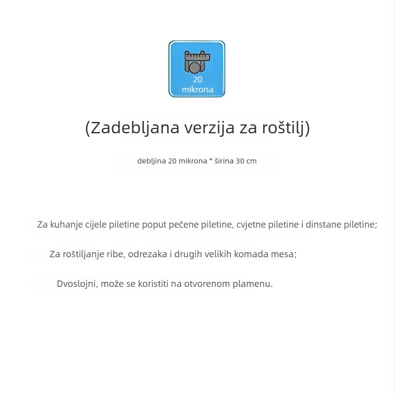 Aluminijska folija za air fryer, kvaliteta hrane, debela, za pećnicu, veliki rol
