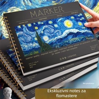 KLW A4 Debeli spiralni bilježnica za markere – papir pogodan za markere, za učenike umjetnosti