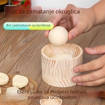 Drveni alat za tijesto za knedle, ručno izrađena okrugla valjak za tijesto, kućna upotreba, kalup za tijesto knedle