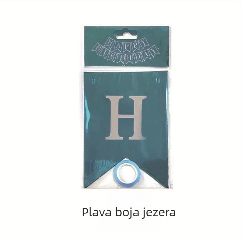 Engleski banneri za rođendan s oglednom zlatnom folijom, dekoracije za zabave, papirnate zastavice, veličina 12×17 cm, razne boje