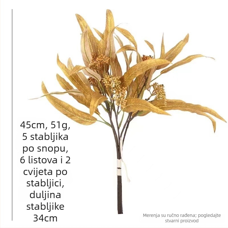 Umjetni listovi eukaliptusa i masline, grančice za aranžiranje, 45 cm