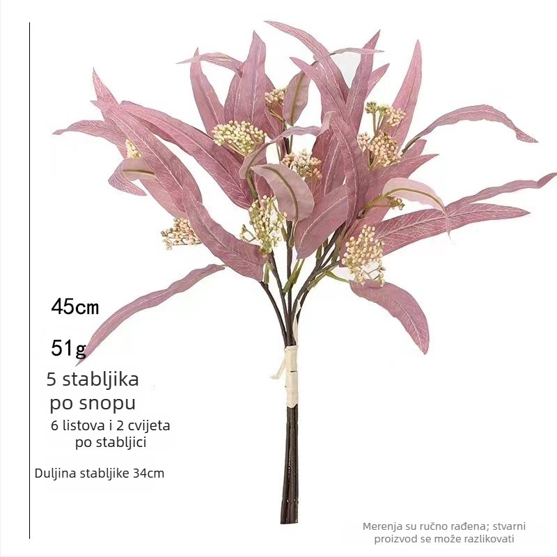 Umjetni listovi eukaliptusa i masline, grančice za aranžiranje, 45 cm
