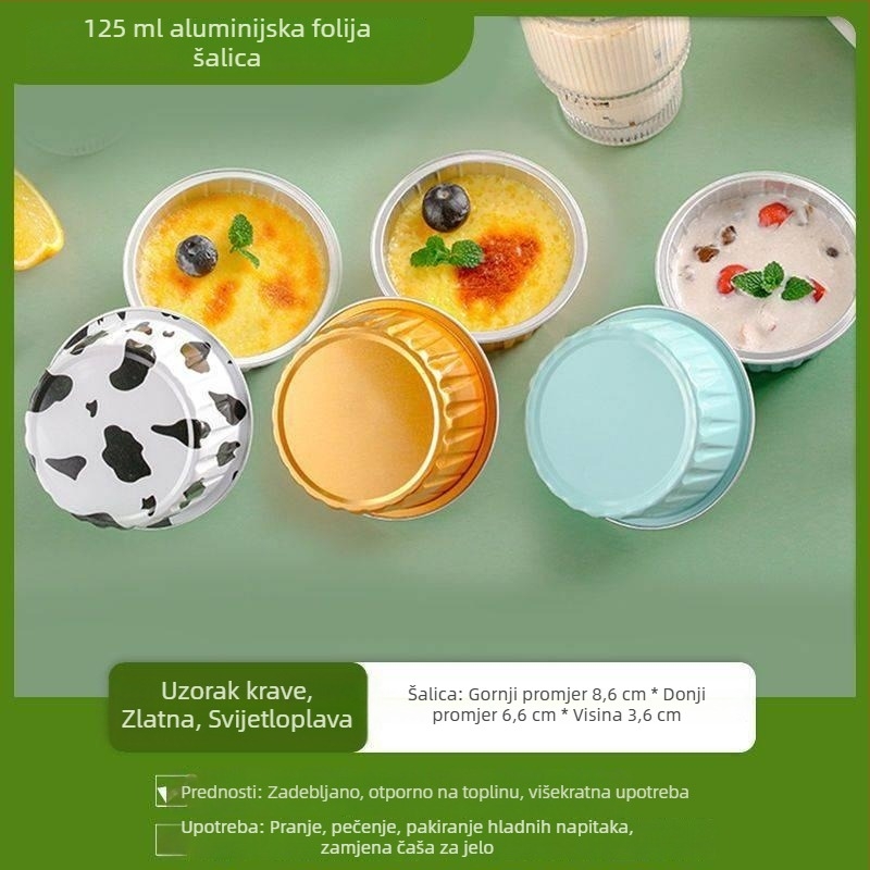 Ponovno upotrebljive posude od aluminijske folije za fritezu na zrak, otporne na visoke temperature, kalupi za kolače, tartlete od jaja i pudinga
