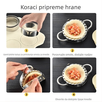 Uređaj za izradu dumplinga za kućnu uporabu, ručni alat od nehrđajućeg čelika, alat za prešanje tijesta i kalup u obliku cvijeta