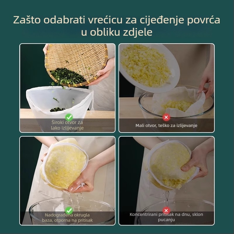 Torba za cijeđenje nadjeva za knedle, torba za isušivanje povrća, filtr za sojino mlijeko, kuhinjski dehydrator