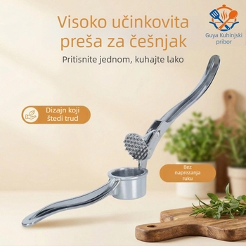 Velika ručna presica za češnjak, cinkov legura, mljevnica za češnjak, alat za pripremu paste od češnjaka, kuhinjski ručni alat